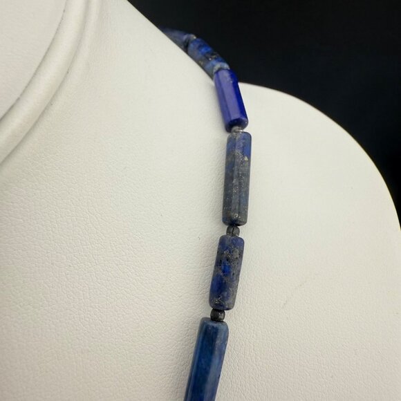 Lapis Lazuli & Coral Beaded Necklace With Hook Clasp 20" Statement Bib Jewelry H - Picture 3 of 11